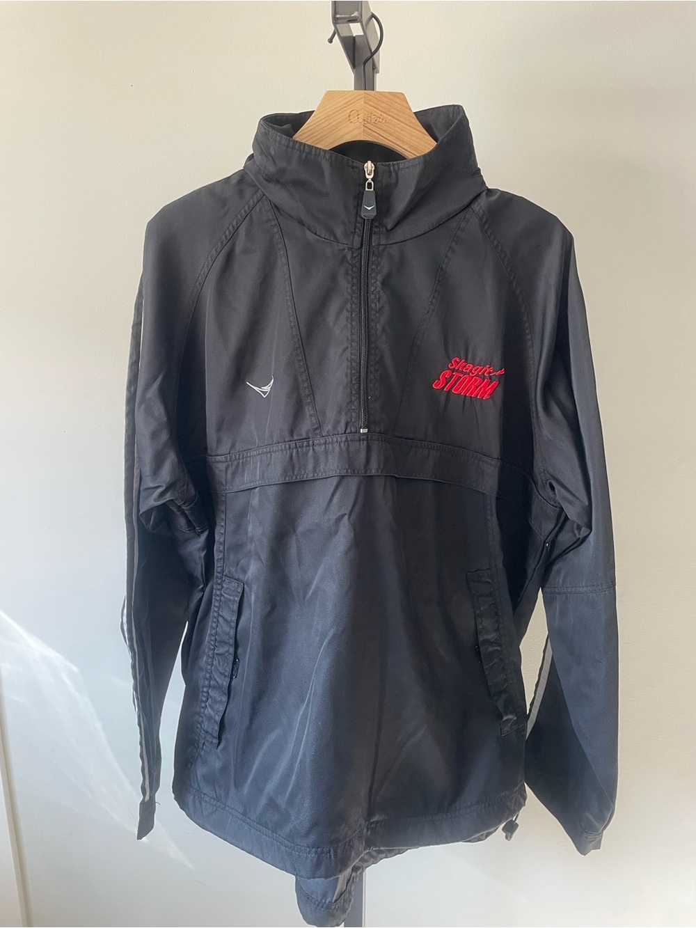 90s Y2K Vintage Da Sport Skagit Storm Black 1/4 Zip Windbreaker Anorak Jacket XL